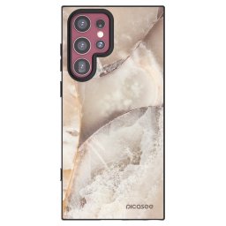 Fekete szilikon tok az alábbi mobiltelefonokra Samsung Galaxy S22 Ultra 5G - Cream marble