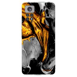 Átlátszó szilikon tok az alábbi mobiltelefonokra Xiaomi Redmi Note 11 - Black Gold