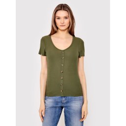 Brave Soul Blúz LTS-69POLLYPKA Zöld Slim Fit