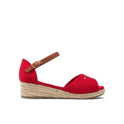 Tommy Hilfiger Espadrilles Rope Wedge Sandal T3A7-32185-0048 M Piros
