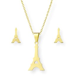 Acél Eiffel-torony ékszer szett