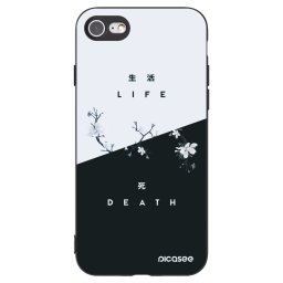 Fekete szilikon tok az alábbi mobiltelefonokra Apple iPhone SE 2022 - Life - Death