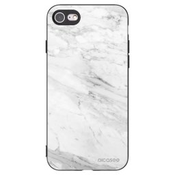 Fekete szilikon tok az alábbi mobiltelefonokra Apple iPhone SE 2022 - White marble