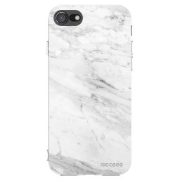 Átlátszó szilikon tok az alábbi mobiltelefonokra Apple iPhone SE 2022 - White marble
