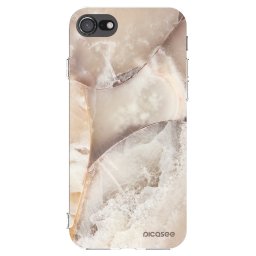 Átlátszó szilikon tok az alábbi mobiltelefonokra Apple iPhone SE 2022 - Cream marble