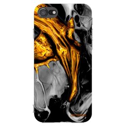 Átlátszó szilikon tok az alábbi mobiltelefonokra Apple iPhone SE 2022 - Black Gold