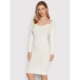 Rinascimento Kötött ruha CFM0010711003 Fehér Slim Fit