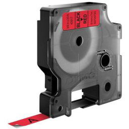 DYMO Feliratozógép szalag, 9 mm x 7 m, DYMO "D1", piros-fekete