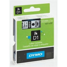 DYMO Feliratozógép szalag, 12 mm x 7 m, DYMO "D1", víztiszta-fekete