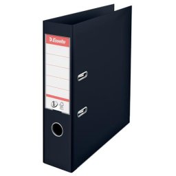 ESSELTE Iratrendező, 75 mm, A4, PP, élvédő sínnel, ESSELTE "Standard", Vivida fekete