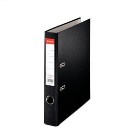 ESSELTE Iratrendező, 50 mm, A4, PP/karton, élvédő sínnel, ESSELTE "Economy", fekete