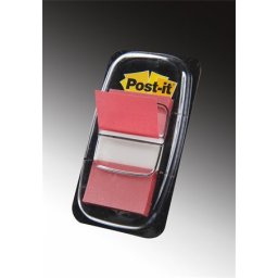 3M POSTIT Jelölőcímke, műanyag, 50 lap, 25x43 mm, 3M POSTIT, piros