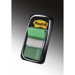3M POSTIT Jelölőcímke, műanyag, 50 lap, 25x43 mm, 3M POSTIT, zöld