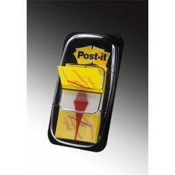 3M POSTIT Jelölőcímke, műanyag, 50 lap, 25x43 mm, 3M POSTIT, ikonos, aláírás