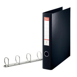ESSELTE Gyűrűs könyv, 4 gyűrű, D alakú, 60 mm, A4 maxi, PP, ESSELTE "Jumbo Vivida", fekete