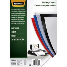 FELLOWES Hátlap, A4, 500 mikron, FELLOWES "Fantaisie", átlátszó