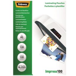 FELLOWES Meleglamináló fólia, 100 mikron, A5, fényes, 100 db, FELLOWES