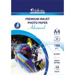 VICTORIA PAPER Fotópapír, tintasugaras, A4, 180 g, fényes, VICTORIA PAPER "Advanced"