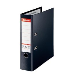 ESSELTE Iratrendező, 80 mm, A4, PP, élvédő sínnel, ESSELTE "Standard Plus", Vivida fekete