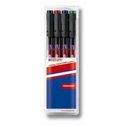 EDDING Alkoholos marker készlet, OHP, 1 mm, EDDING "142 M", 4 különböző szín