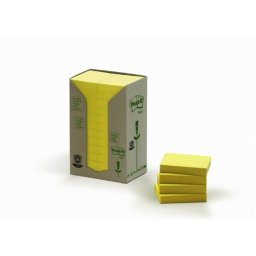 3M POSTIT Öntapadó jegyzettömb, 38x51 mm, 24x100 lap, 3M POSTIT, sárga
