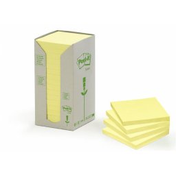 3M POSTIT Öntapadó jegyzettömb, 76x76 mm, 16x100 lap, 3M POSTIT, sárga