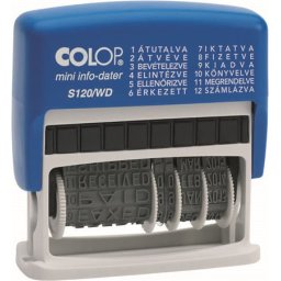 COLOP Dátum- és szövegbélyegző, 12 féle szöveggel, COLOP "S120/WD"
