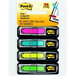 3M POSTIT Jelölőcímke, műanyag, 4x24 lap, 11,9x43,2 mm, nyíl, 3M POSTIT, vegyes