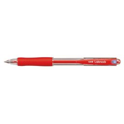 UNI Golyóstoll, 0,3 mm, nyomógombos, UNI "SN-100 Laknock", piros