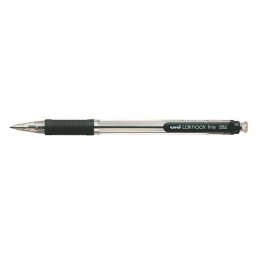 UNI Golyóstoll, 0,4 mm, nyomógombos, UNI "SN-101 Laknock Fine", fekete