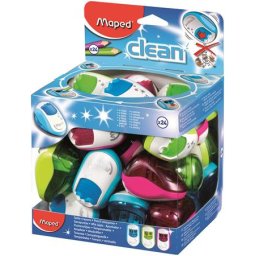 MAPED Hegyező display, kétlyukú, tartályos, MAPED "Clean", vegyes színek