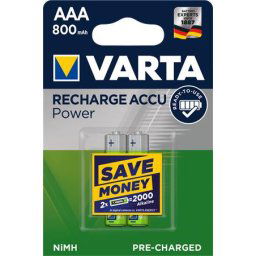 VARTA Tölthető elem, AAA mikro, 2x800 mAh, előtöltött, VARTA "Power"