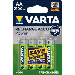 VARTA Tölthető elem, AA ceruza, 4x2100 mAh, előtöltött, VARTA "Power"