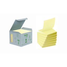 3M POSTIT Öntapadó jegyzettömb, "Z", 76x76 mm, 6x100 lap, 3M POSTIT, sárga