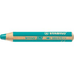 STABILO Színes ceruza, kerek, vastag, STABILO "Woody 3 in 1", türkiz