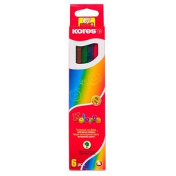 KORES Színes ceruza készlet, háromszögletű, KORES "Triangular", 6 különböző szín
