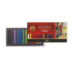 KOH-I-NOOR Pasztellkréta, kemény, KOH-I-NOOR "Gioconda 8112/6", 12 különböző szín
