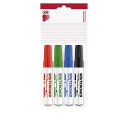 ICO Tábla- és flipchart marker készlet, 1-3 mm, kúpos, ICO "Plan", 4 különböző szín