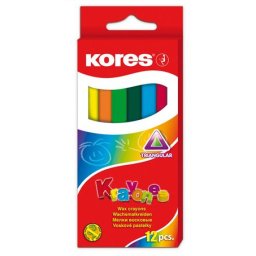 KORES Zsírkréta, háromszögletű "KORES", 12 darabos
