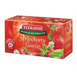 TEEKANNE Gyümölcstea, 20x2,5 g, TEEKANNE "Strawberry Sunrise", eper