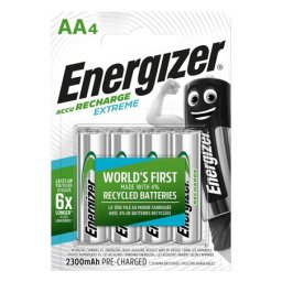 ENERGIZER Tölthető elem, AA ceruza, 4x2300 mAh, előtöltött, ENERGIZER "Extreme"