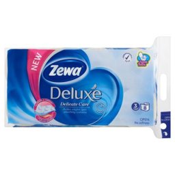 ZEWA Toalettpapír, 3 rétegű, kistekercses, 8 tekercs, ZEWA "Deluxe", fehér