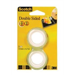 3M SCOTCH Ragasztószalag, kétoldalas, utántöltő, 12 mm x 6,3 m, 3M SCOTCH