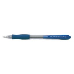 PILOT Golyóstoll, 0,22 mm, nyomógombos, PILOT "Super Grip", kék