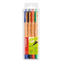 STABILO Filctoll készlet, 0,8 mm, STABILO "Greenpoint", 4 különböző szín