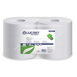 LUCART Toalettpapír, 2 rétegű, nagytekercses, 28 cm átmérő, LUCART, "Eco 28 J", fehér