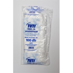TUTI Hűtő- és uzsonnástasak, 3 l, 100 db, 25 x 35 cm, 9 u, TUTI