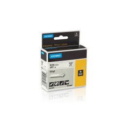 DYMO Feliratozógép szalag, vinil, 9 mm x 5,5 m, DYMO "Rhino", fehér-fekete