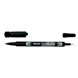 PILOT Alkoholos marker, 0,8/2 mm, kétvégű, PILOT "Twin", fekete