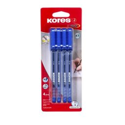 KORES Golyóstoll, 1,0 mm, kupakos, háromszögletű, KORES "K1-M", kék
